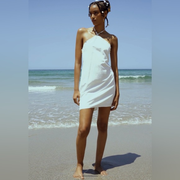 DRESS WITH LINEN WITH FANCY DETAILS - Picture 6 of 11